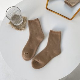 Calcetines de felpa cálidos gruesos de invierno para mujer de 1 pieza - Marrón