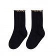 1 pieza nueva moda niños calcetines de algodón borde con volantes suave - negro