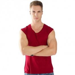 V-neck Wide Shoulder Vest plus Size Tank Top Vest - Red