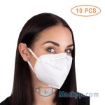 10 Pcs 4 Layer Face Mask - PM2.5 Protection with Elastic Earloop and Nose Bridge Clip
