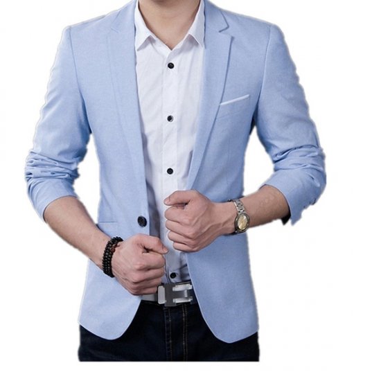 New Men\'s Korean Fashion Slim Cotton Men Suit Jacket