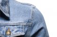 Veste en jean pour homme Veste décontractée à boutonnage simple à revers de couleur unie