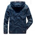 Mens Hooded Coat Autumn Denim Outwear Male High Quality Clothes