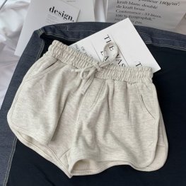 Pantalones cortos grises de cintura elástica para mujer de moda de verano para mujer