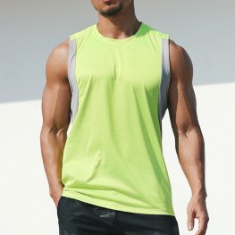 Sexy Sleeveless Workout Clothes Men Tank Top - Green