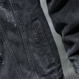 Men Black Winter Jean Jackets Outerwear Warm Denim Coats