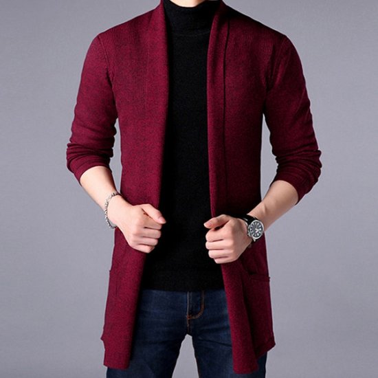 New Men\'s Sweater Solid Color Bottoming Long-sleeved Shirt