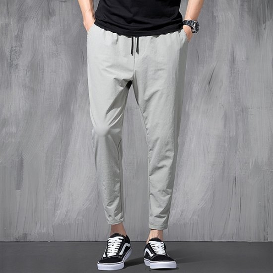 New Men\'s Trend Loose Summer Thin Sports Ice Elastic Pants