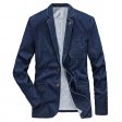 Mens Denim Blazer Men Fashion Cotton Vintage Male Jacket