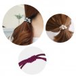 1 pieza de lazos para el cabello con perlas, anillo para el cabello de varias capas con elástico - Negro