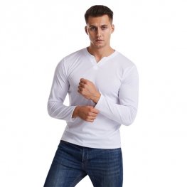 Fashion Mens Slim Fit Fitness Long Sleeve T-Shirts