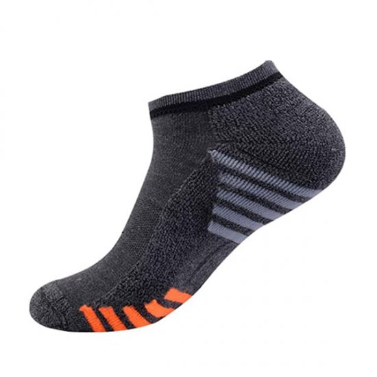 1 paire de chaussettes basses pour hommes chaussettes de sport coussinées de course à pied - gris