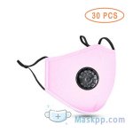 30 Pcs Face Mask Washable Reusable Anti-fog PM2.5 Mask With Breathing Valve - Pink