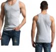 Canottiera uomo 100% cotone tinta unita gilet maschile traspirante - grigio