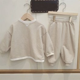 Ensemble de vêtements pour enfants Sweat-shirt à manches longues en coton Pantalon décontracté