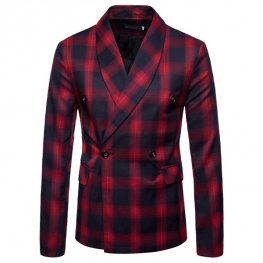Men Jacket Spring Autumn Casual Coat Double-breasted Suit
