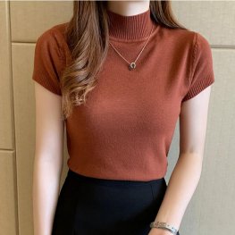 Nouveau T-shirt à manches courtes en tricot de mode d'été pour femmes