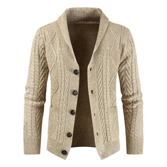 Maglioni invernali da uomo caldi slim fit cardigan corna maglione spesso