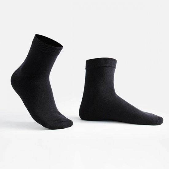 1 Pcs Men\'s Cotton Socks Business Men\'s Socks Solid Color - Black
