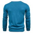 Nuevo suéter de algodón con cuello en V para hombre, color sólido de moda