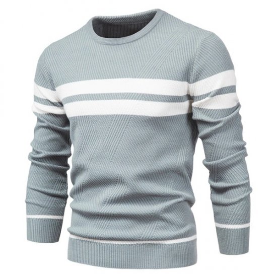 Suéter de rayas de invierno para hombre Pullovers gruesos y cálidos Casual