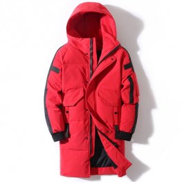 Winter Men's Hooded Fashion Long Waterproof Down Coat