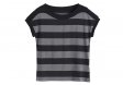 Coton Noir Rayé Femmes T-shirts D'été Décontracté O-Cou