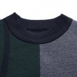 Pull en laine chaud pour homme Pull en tricot patchwork