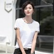 Nouveaux T-shirts à manches courtes pour femmes Hauts slim en coton à col rond
