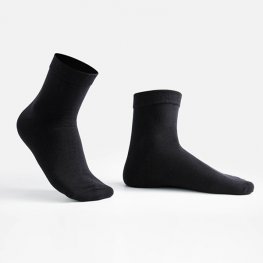 1 pieza Calcetines de algodón para hombres Calcetines para hombres de negocios Color sólido - Negro