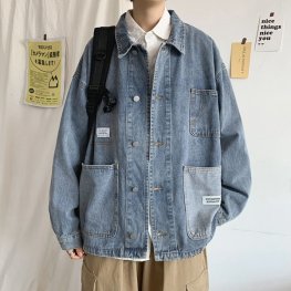 Nouvelle veste en denim de couleur unie pour hommes de la mode des jeunes