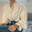 Nouveau Creux Out Vintage Casual Tops Élégants Femmes Chemises