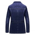 Blazer en denim pour hommes Manteau Automne Printemps Slim Casual Vestes