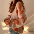 Maglione lavorato a maglia fiore pullover vintage maglione allentato femminile