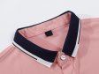 Polo décontracté en coton à revers cool pour hommes - Rose