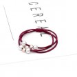 1 Pie1 Pieces Pearl Hair Ties Multi Layer Hair Ring with Elastic - Red