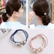 1 Pieces Pearl Hair Ties Multi Layer Hair Ring with Elastic - Blue