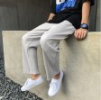 Men's Fashion Solid Color Elastic Waist Casual Ice Silk Trousers