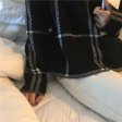 Suéteres de mujer Suéter de cuello alto a cuadros de punto de manga completa